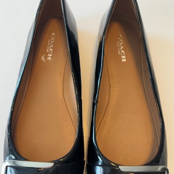 (2 for $45) Coach Black Patent Round Toe Shoes - Picture 4 of 5